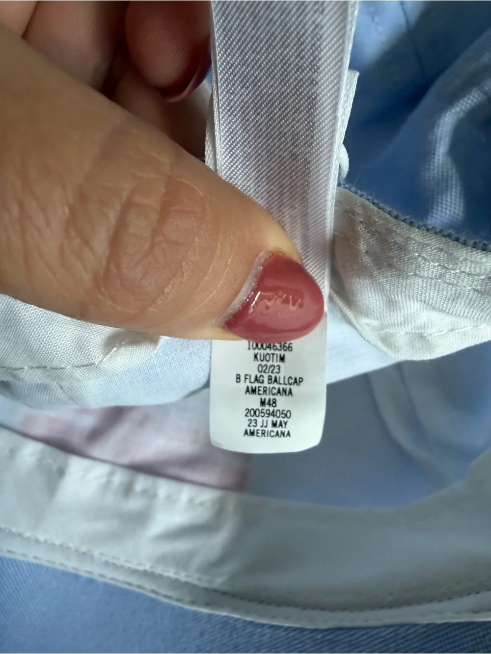 NWT Janie and Jack American Flag Embroidery Light Blue Oxford Baseball Cap